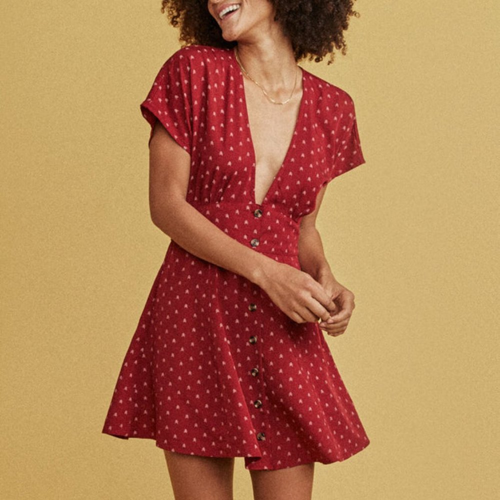 MARINE LAYER Camila Red Arrow Dress size M